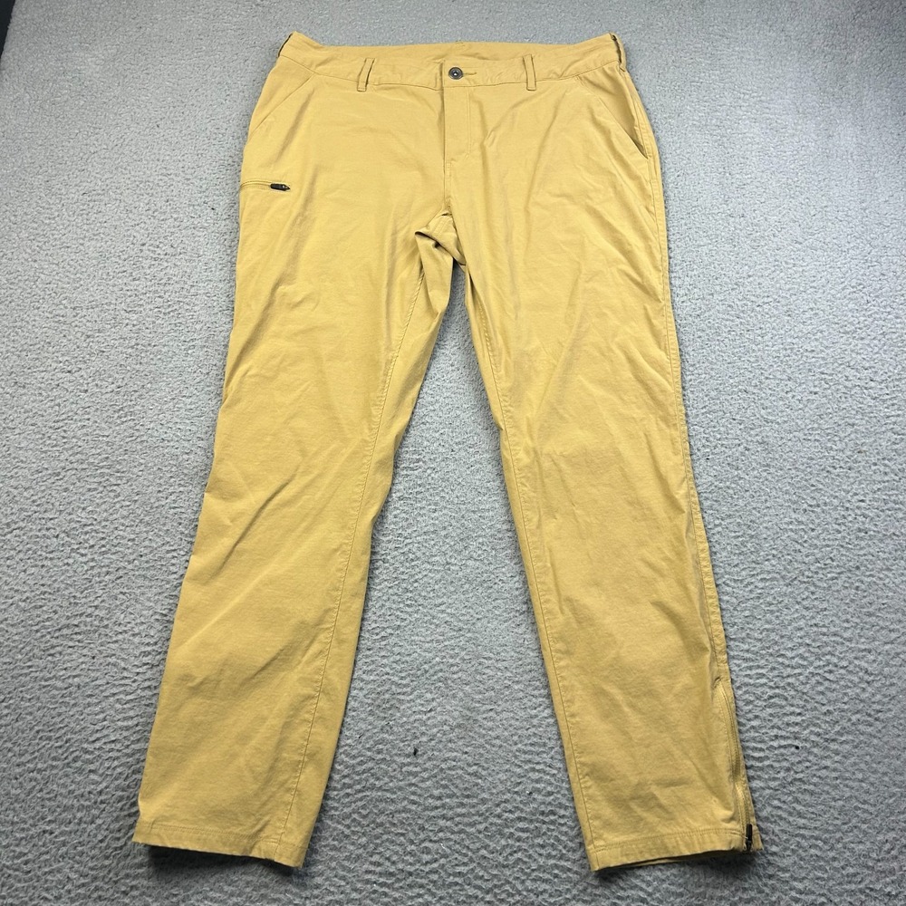 Marmot Raina Pants Womens Yellow Khaki Cargo Trail Hiking Stretch Size 14